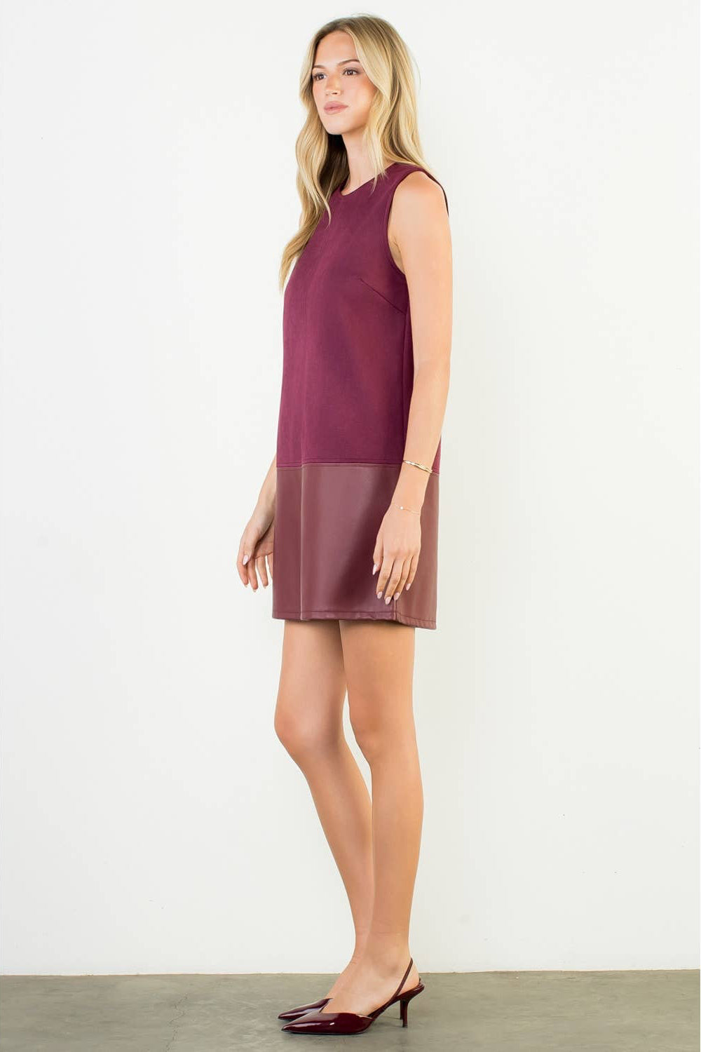 Sleeveless Mixed Media Dress