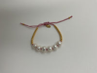 Gold & Pink W/ 6 Large Pearls