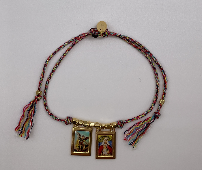 Double Multicolor Scapular Coromoto Virgin and Gabriel Angel