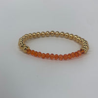 Large Gold Beads W/ Neon Orange Beads