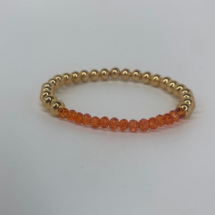 Large Gold Beads W/ Neon Orange Beads