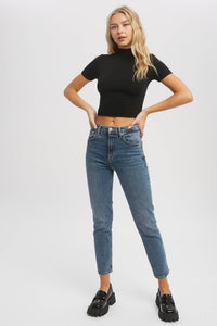 Mock Neck Half Sleeve Top