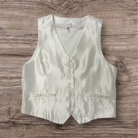 Solid Satin V Neck Vest