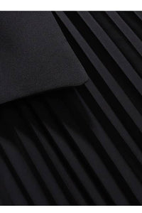 Blazer Pleated Dress With Genius Leatther Belt