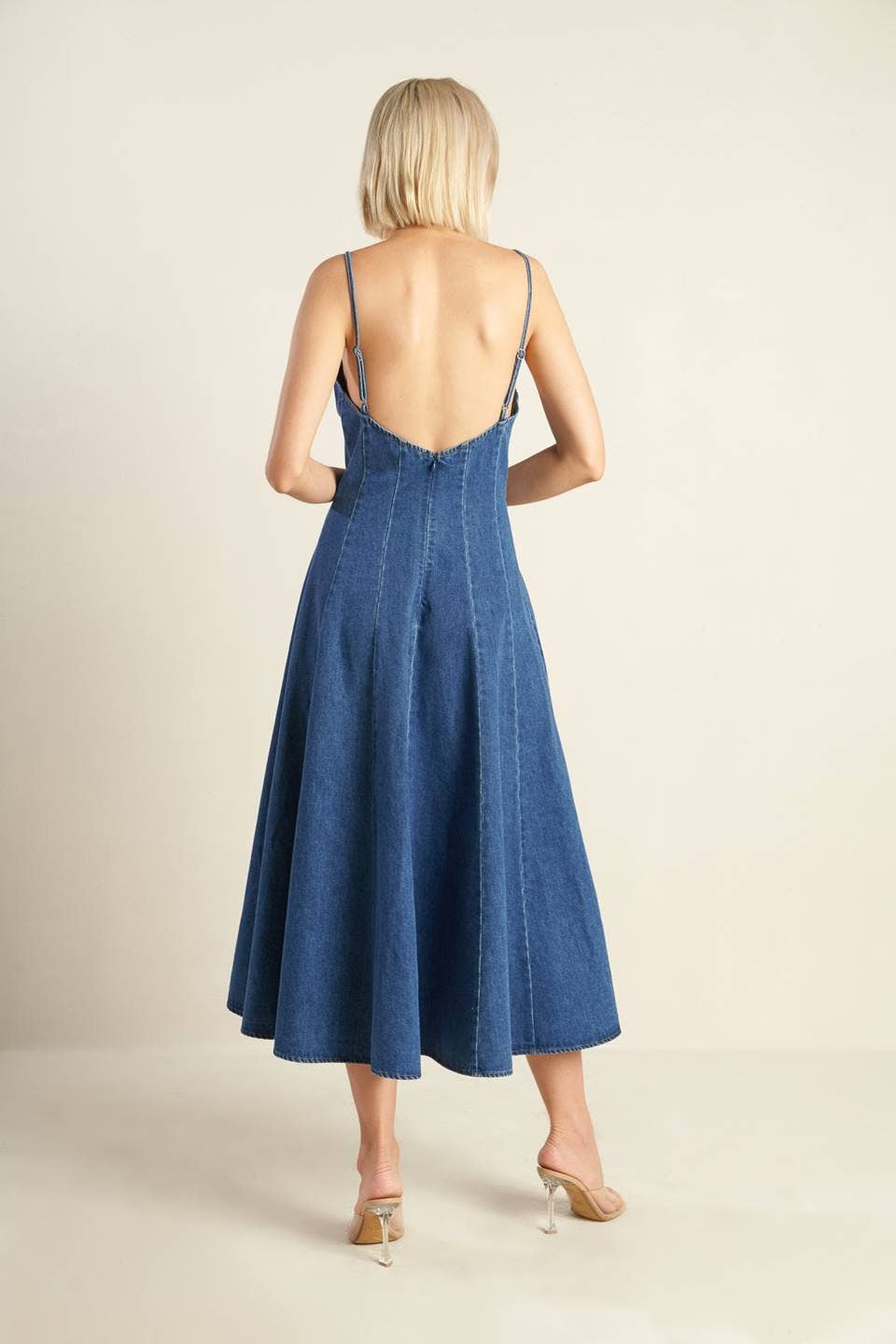 A washed denim dress