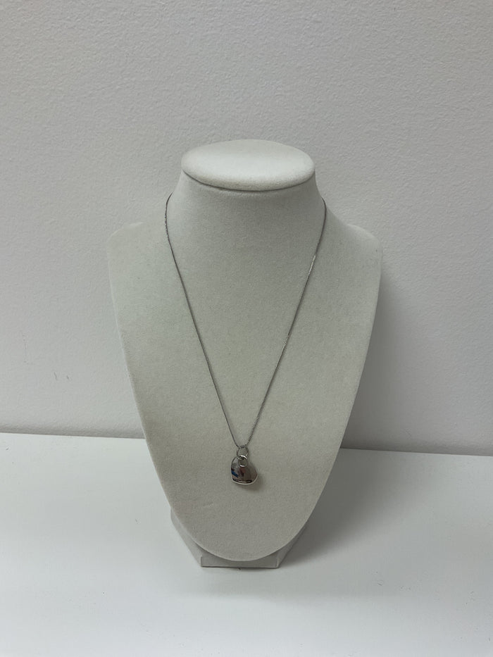 Adjustable Silver Chain W/Medium Heart Charm Necklace