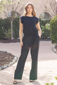 Pearl Trim Sleeveless Knit Sweater Top