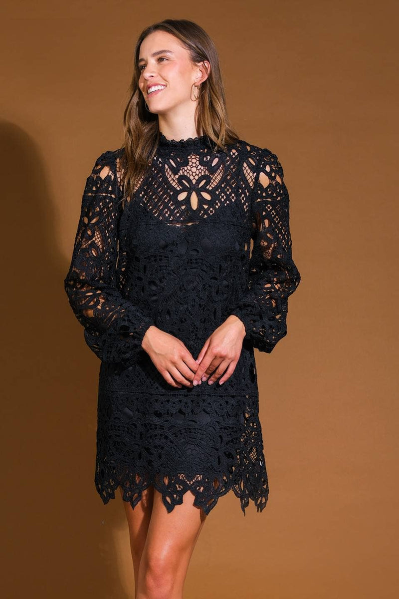 Woven Lace Mini Dress