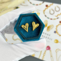 Hearts Earrings, 18K Gold Plated Steel