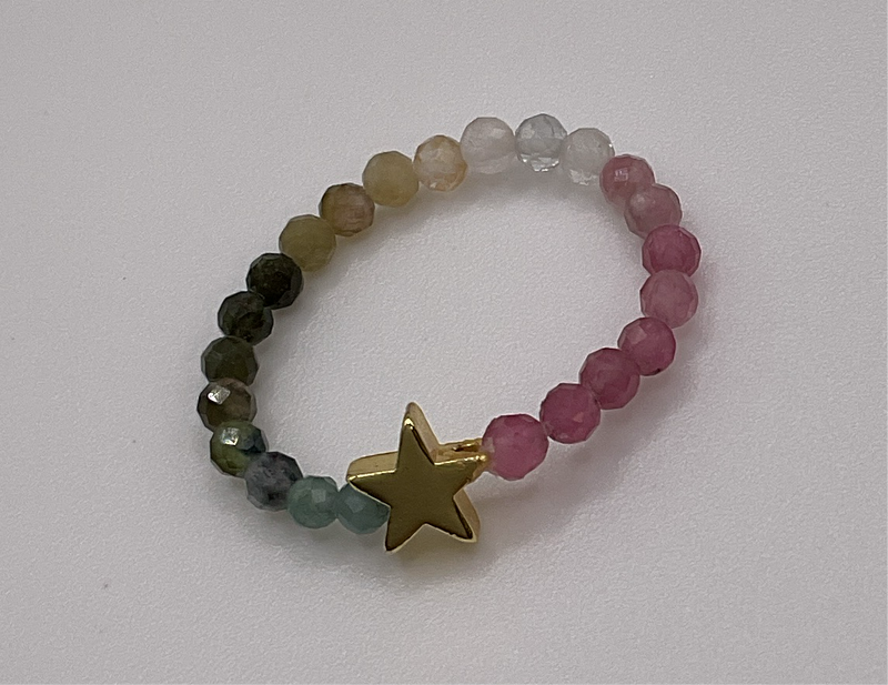 Elastic Multicolor Bead W/ Gold Star