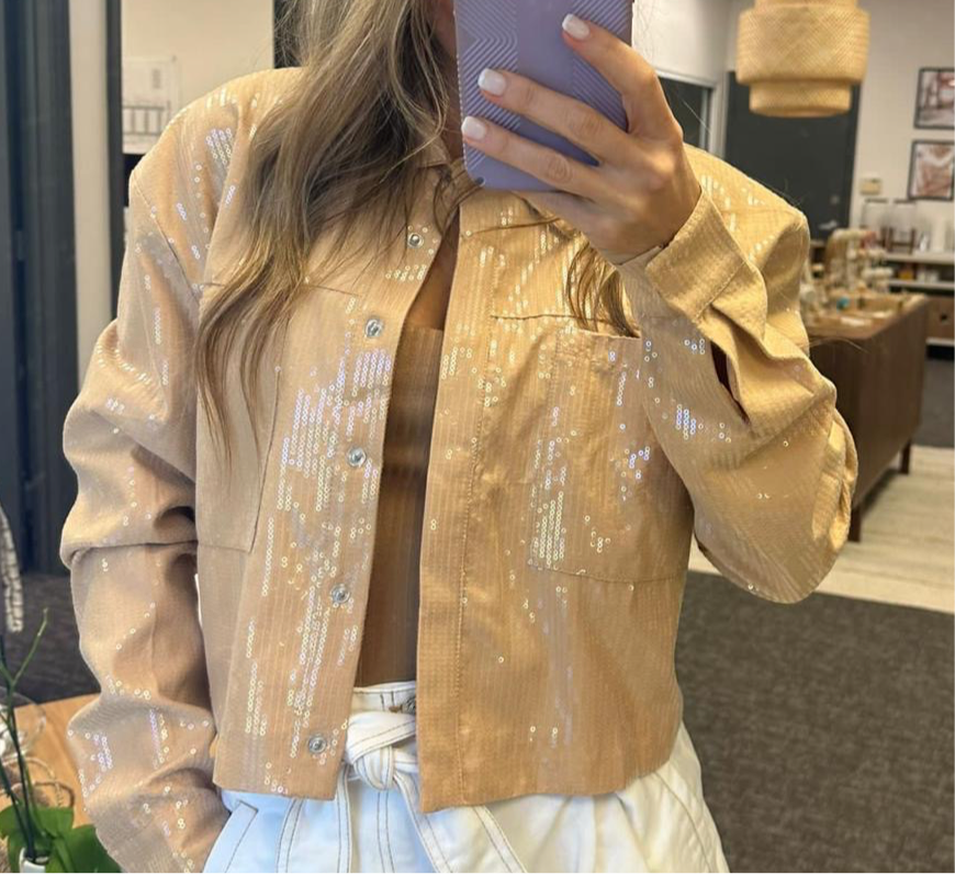 Sequin Cropped Jacket