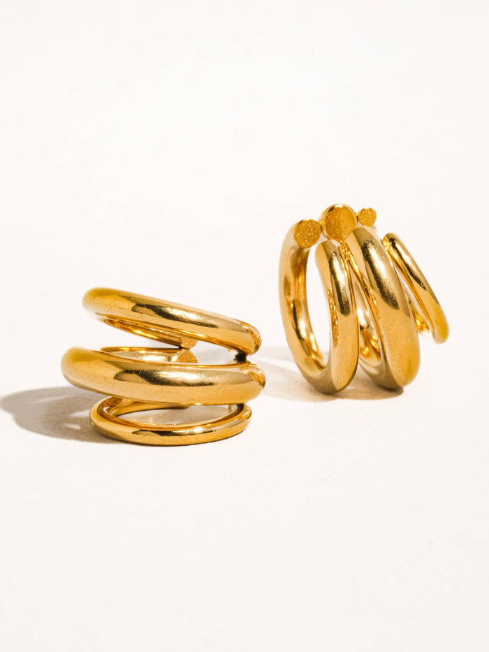 Trilayer C Hoop Ear Cuff