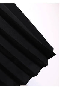 Blazer Pleated Dress With Genius Leatther Belt