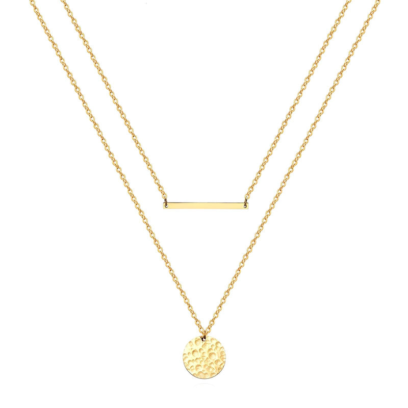 Necklace, 18K Gold Plated Steel
