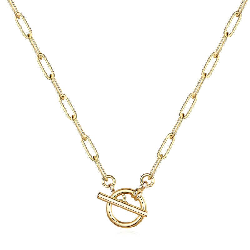 Necklace, 18K Gold Plated Steel