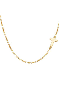 Crosses Necklace, 18K Gold Plated Steel