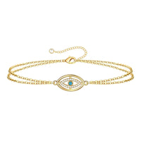 Evil Eye Bracelet, 18K Gold Plated Steel