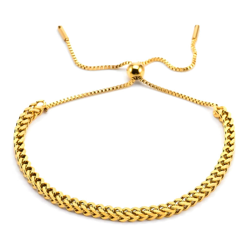 Bracelet, 18K Gold Plated Steel