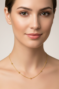 Necklace, 18K Gold Plated Steel