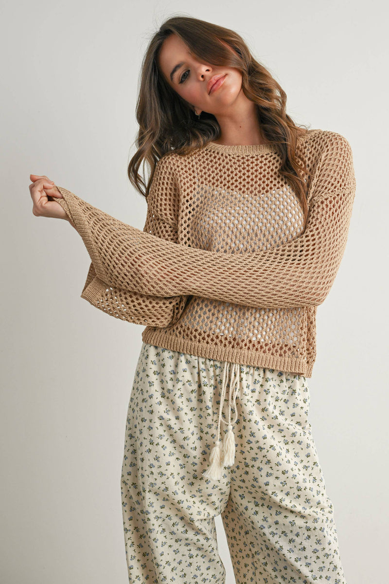 Long Sleeve See Through Top