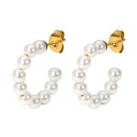 Earrings, 18K Gold Plated Steel