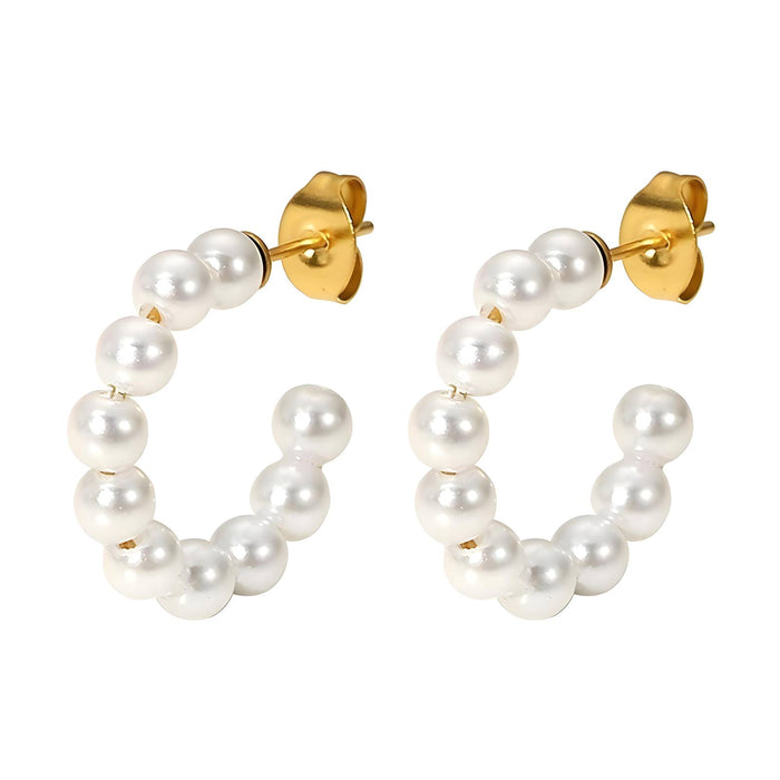 Earrings, 18K Gold Plated Steel