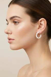 Earrings, 18K Gold Plated Steel