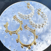 Earrings, 18K Gold Plated Steel