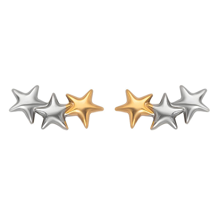 Stars Earrings, 18K Gold Plated Steel
