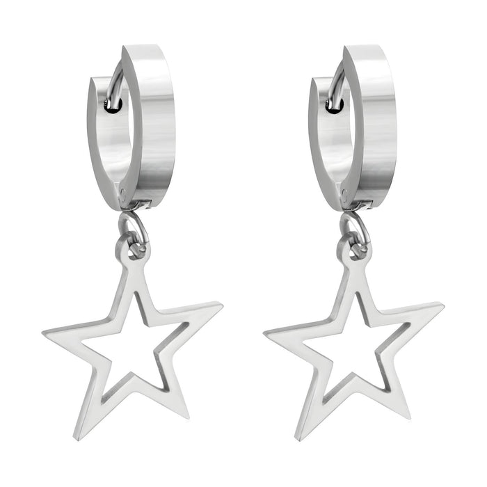 Star Earrings, Stainless Steel