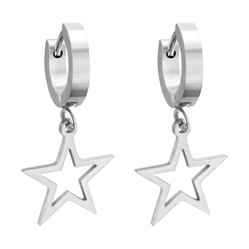 Star Earrings, Stainless Steel
