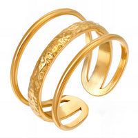 Ring, 18K Gold Plated Steel