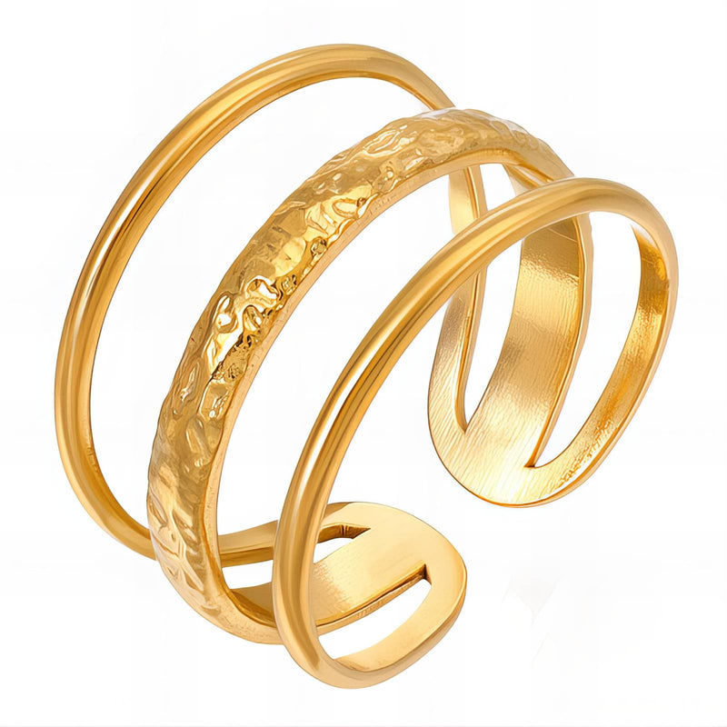 Ring, 18K Gold Plated Steel