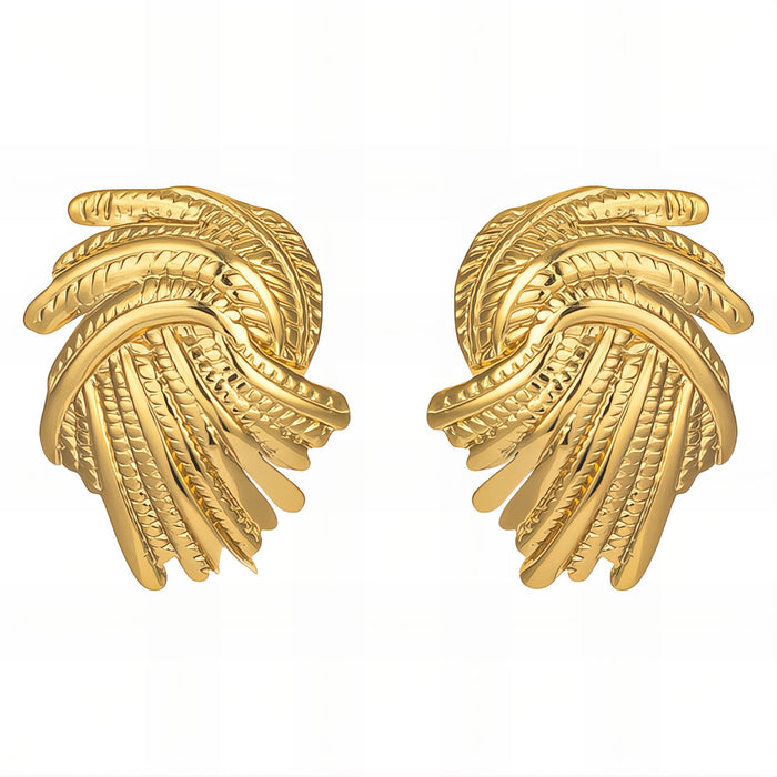 Earrings, 18K Gold Plated Steel
