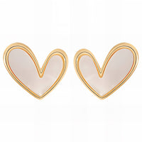 Hearts Earrings, 18K Gold Plated Steel