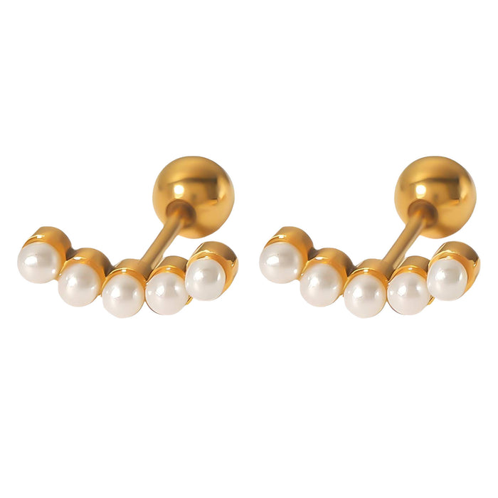 Earrings, 18K Gold Plated Steel