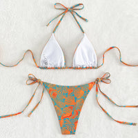 2 Piece Flower Print Bikini Swimsuit