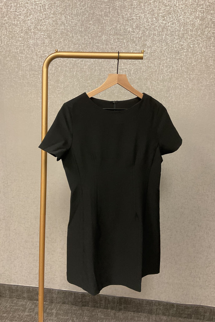 Black Fit & Flare Solid Mini Dress