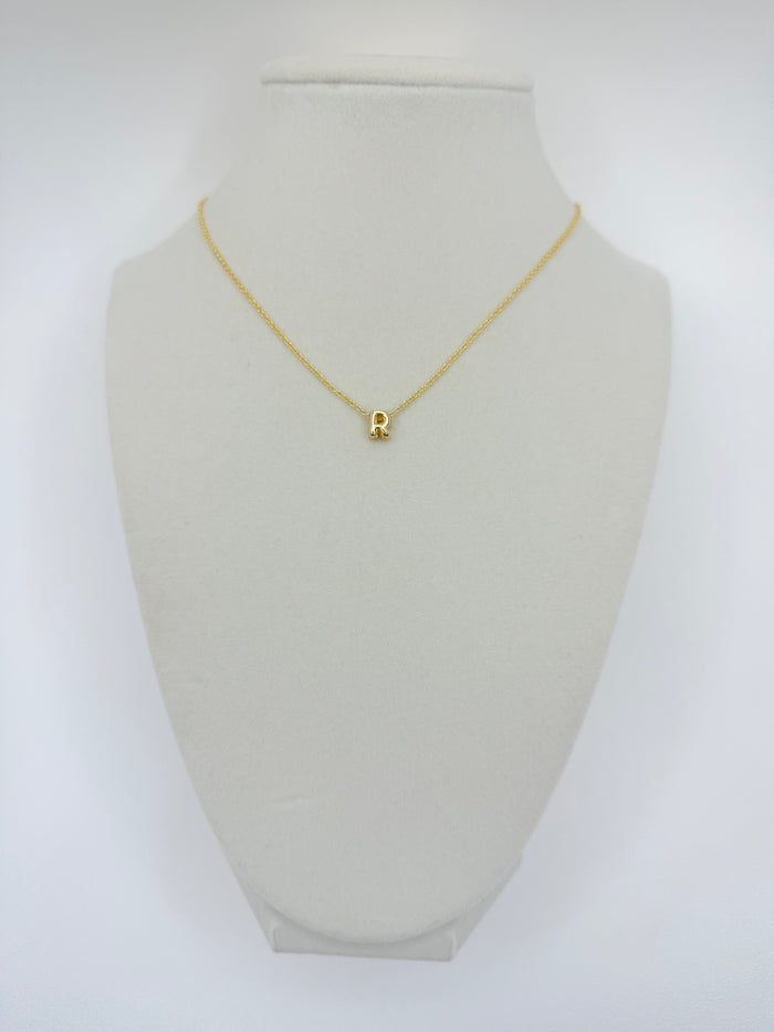 Adjustable Gold Necklace W/ Mini Bubble Letter