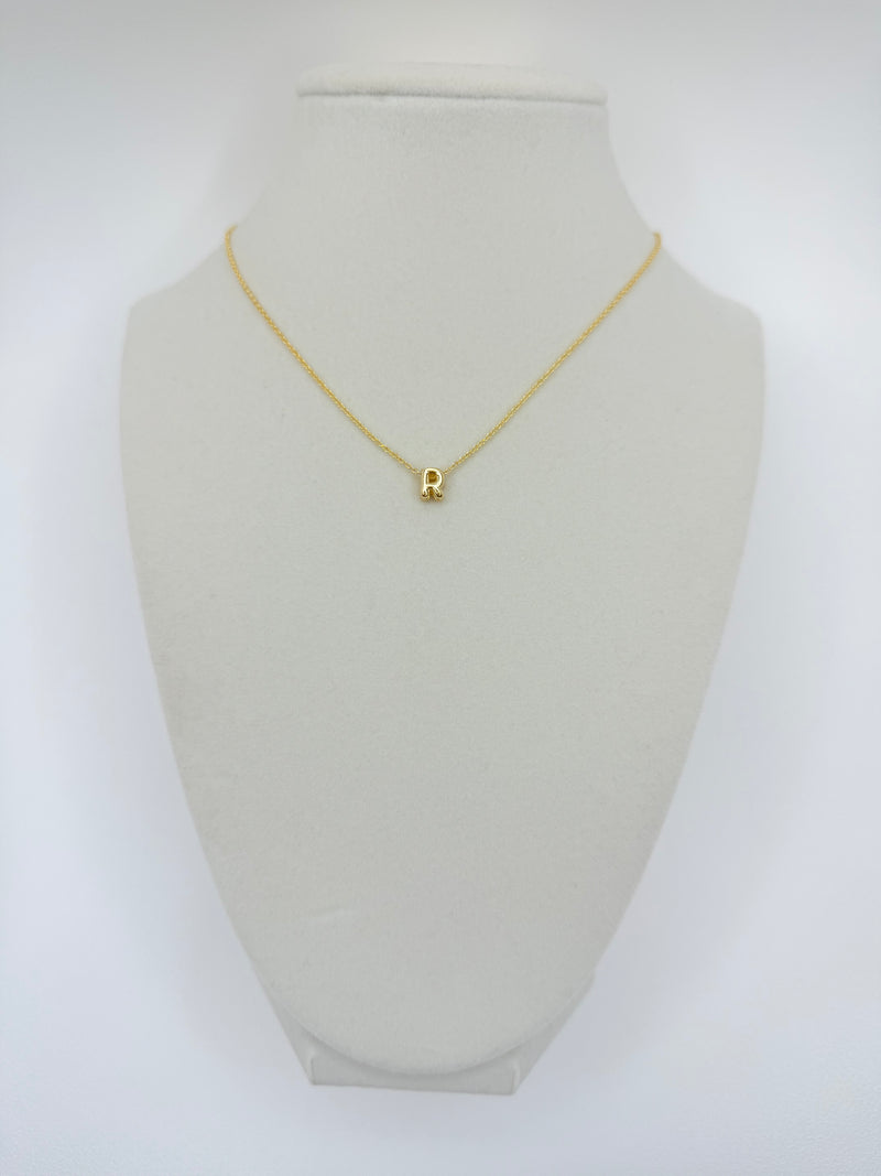 Adjustable Gold Necklace W/ Mini Bubble Letter