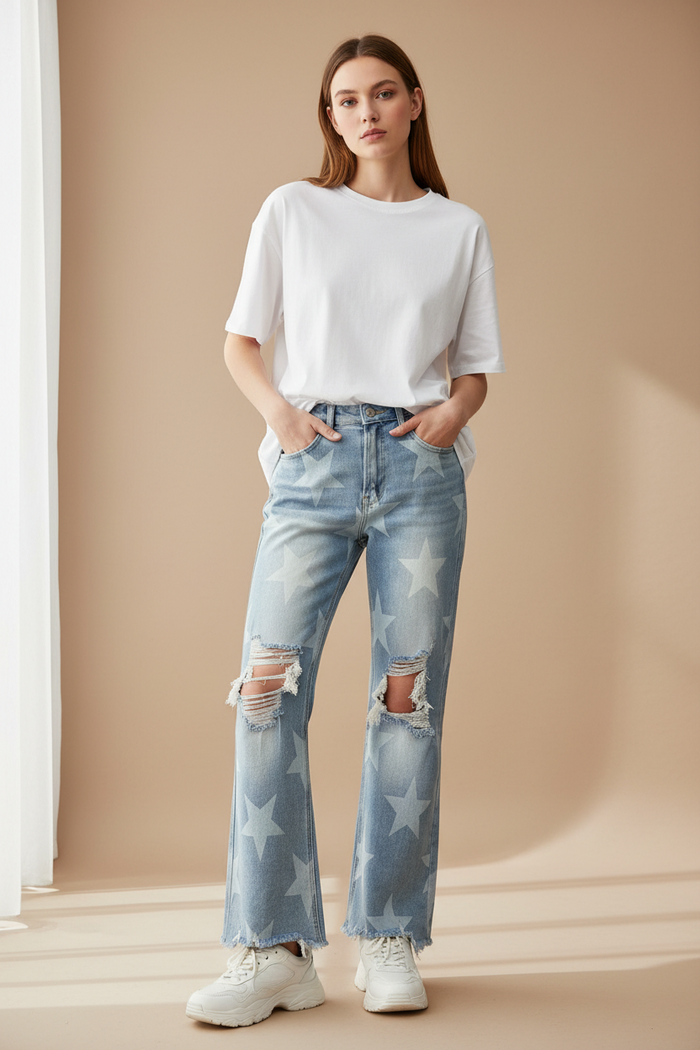High Rise Star Jeans