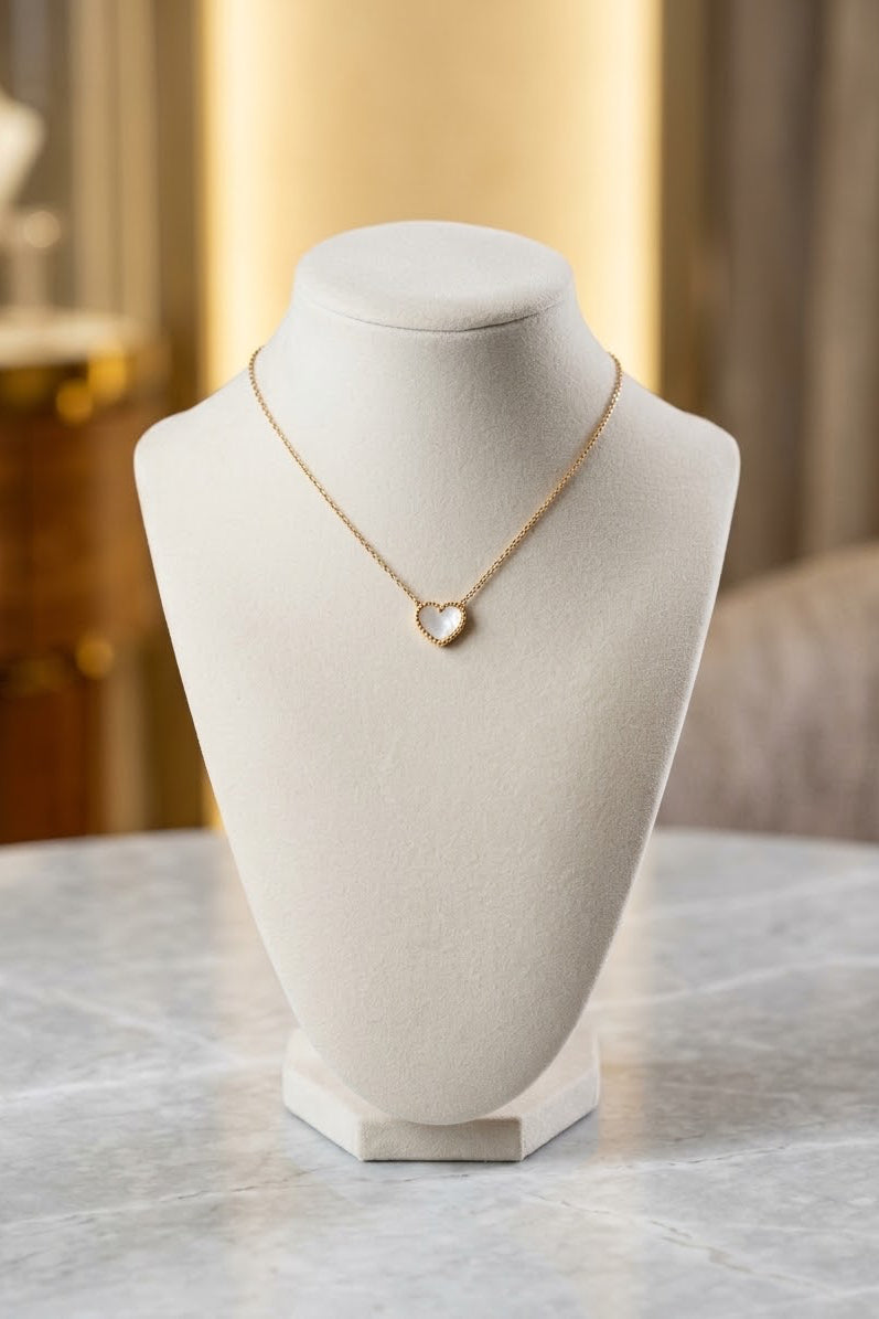Beaded Heart Pendant Necklace
