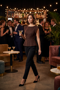 Stretch Cap Sleeve Peplum Top