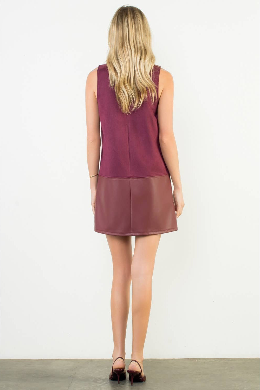 Sleeveless Mixed Media Dress