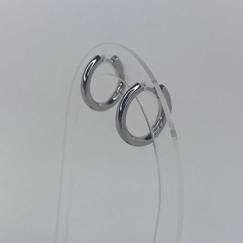 Silver Medium Hoops