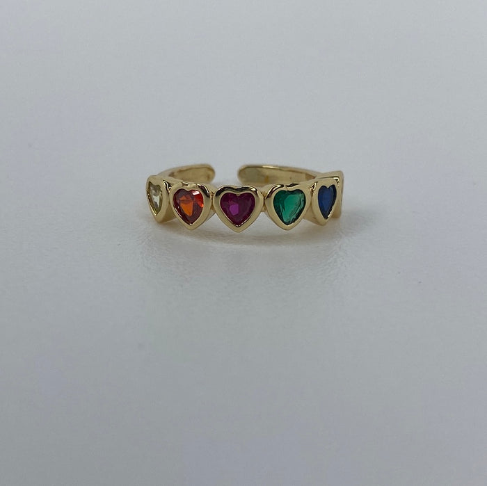 Colorful Hearts Ring