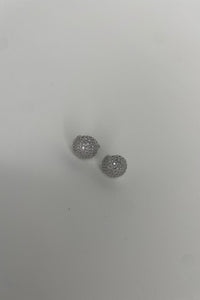 Round Silver Brilliants Earrings