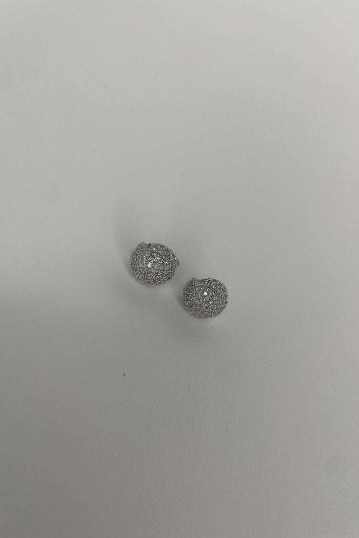Round Silver Brilliants Earrings