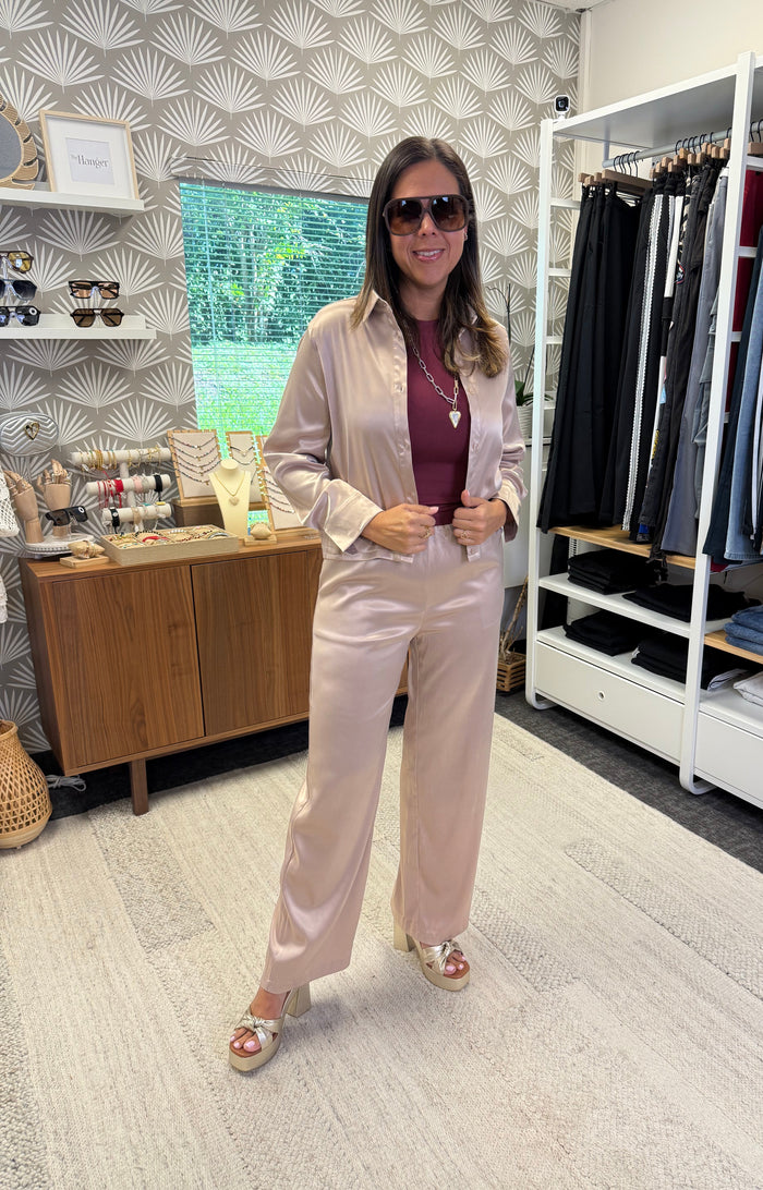 Satin Elastic Pants