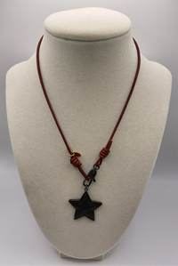 Twig Necklace W/ Charcoal Star